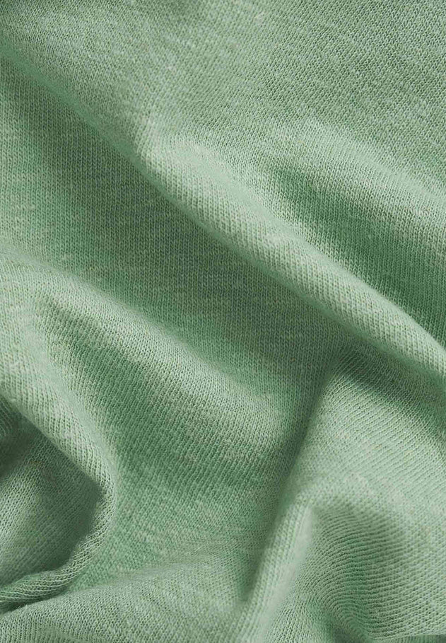 Met ceintuur Jersey Linnenmix Jurk Matcha Green