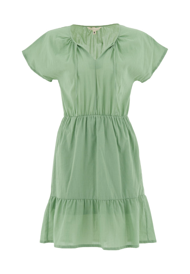 Voile Gelaagd Jurk Matcha Green