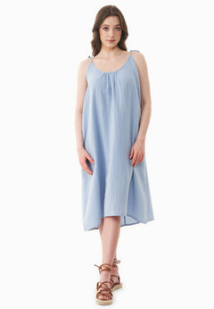 Mousseline Zomerjurk Ice Blue