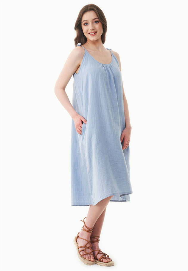 Mousseline Zomerjurk Ice Blue