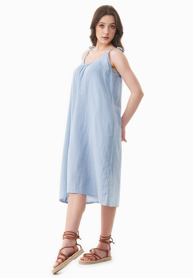 Mousseline Zomerjurk Ice Blue