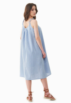 Mousseline Zomerjurk Ice Blue