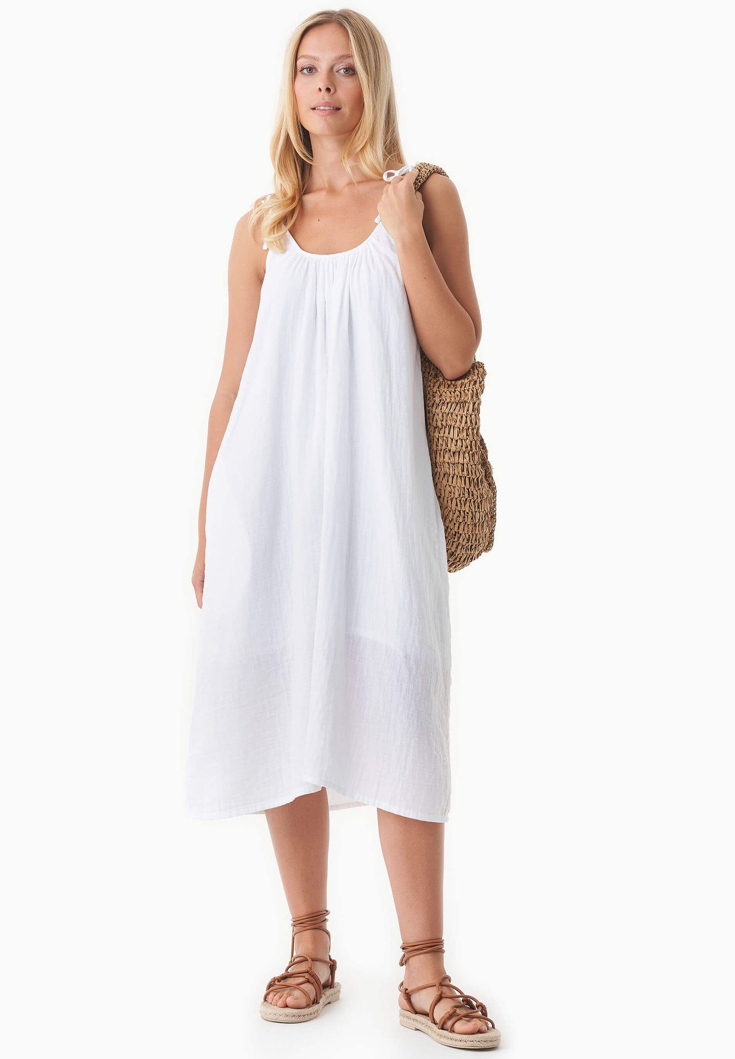 Mousseline Zomerjurk Wit