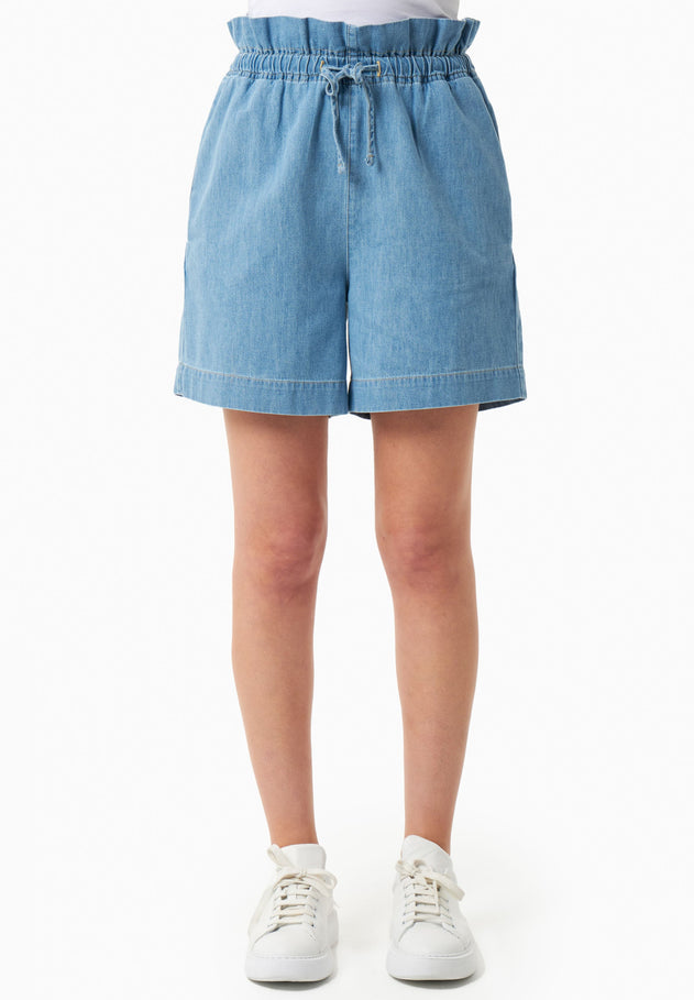 Paperbag Denim short Lichtblauw