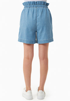 Paperbag Denim short Lichtblauw