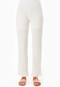 Jacquard Rib Pants Off White