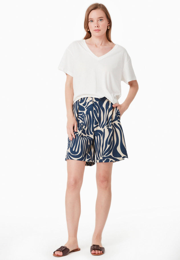 Gedessineerd Viscosemix Short Abstract Blue