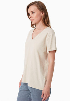 V-hals T-shirt Naturelwit