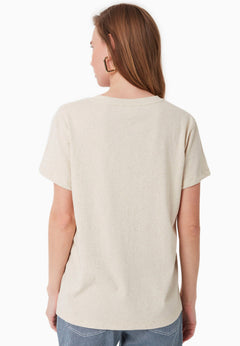 V-hals T-shirt Naturelwit