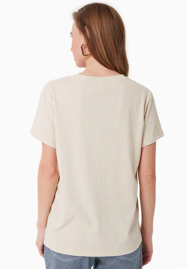 V-hals T-shirt Naturelwit