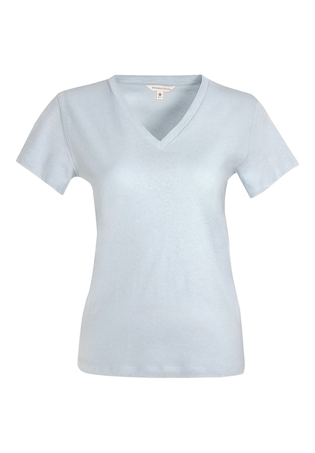 V-hals T-shirt Niagara Blue