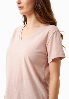 V-hals T-shirt Pastel Pink