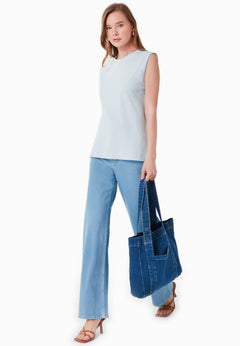 Linnenmix Top Niagara Blue