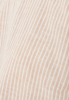 Gestreept Linnenmix Bandjestop Beige / Gebroken wit