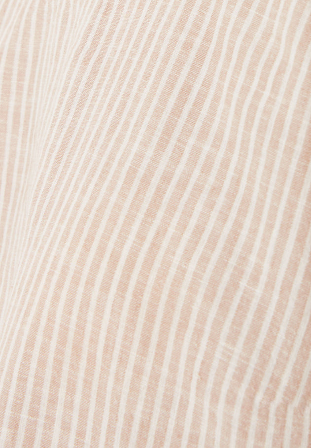 Gestreept Linnenmix Bandjestop Beige / Gebroken wit
