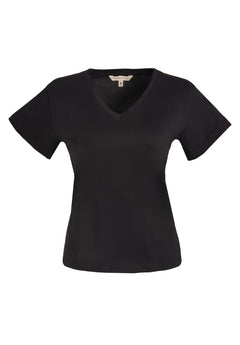 V-hals T-shirt Zwart
