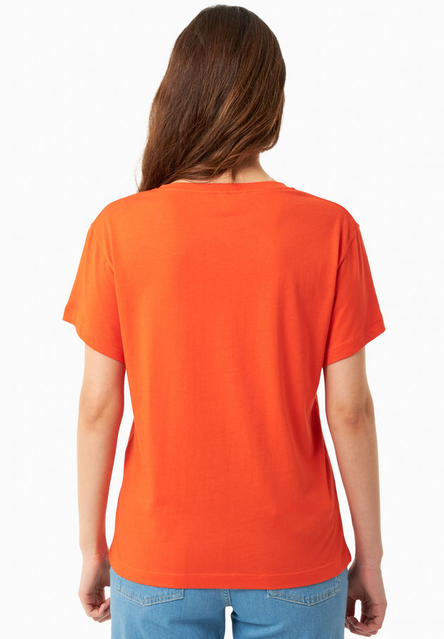 V-hals T-shirt Tangerina Orange