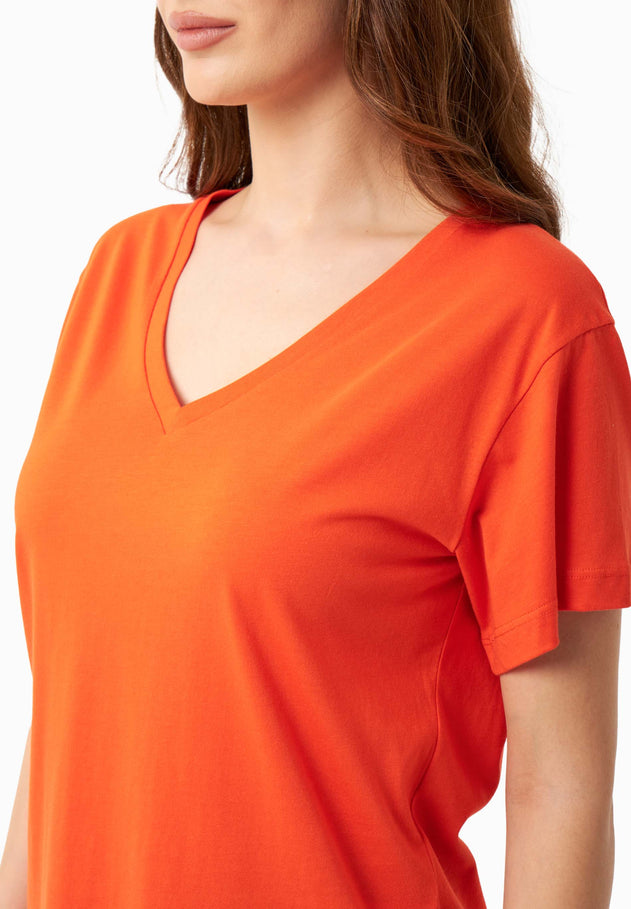 V-hals T-shirt Tangerina Orange
