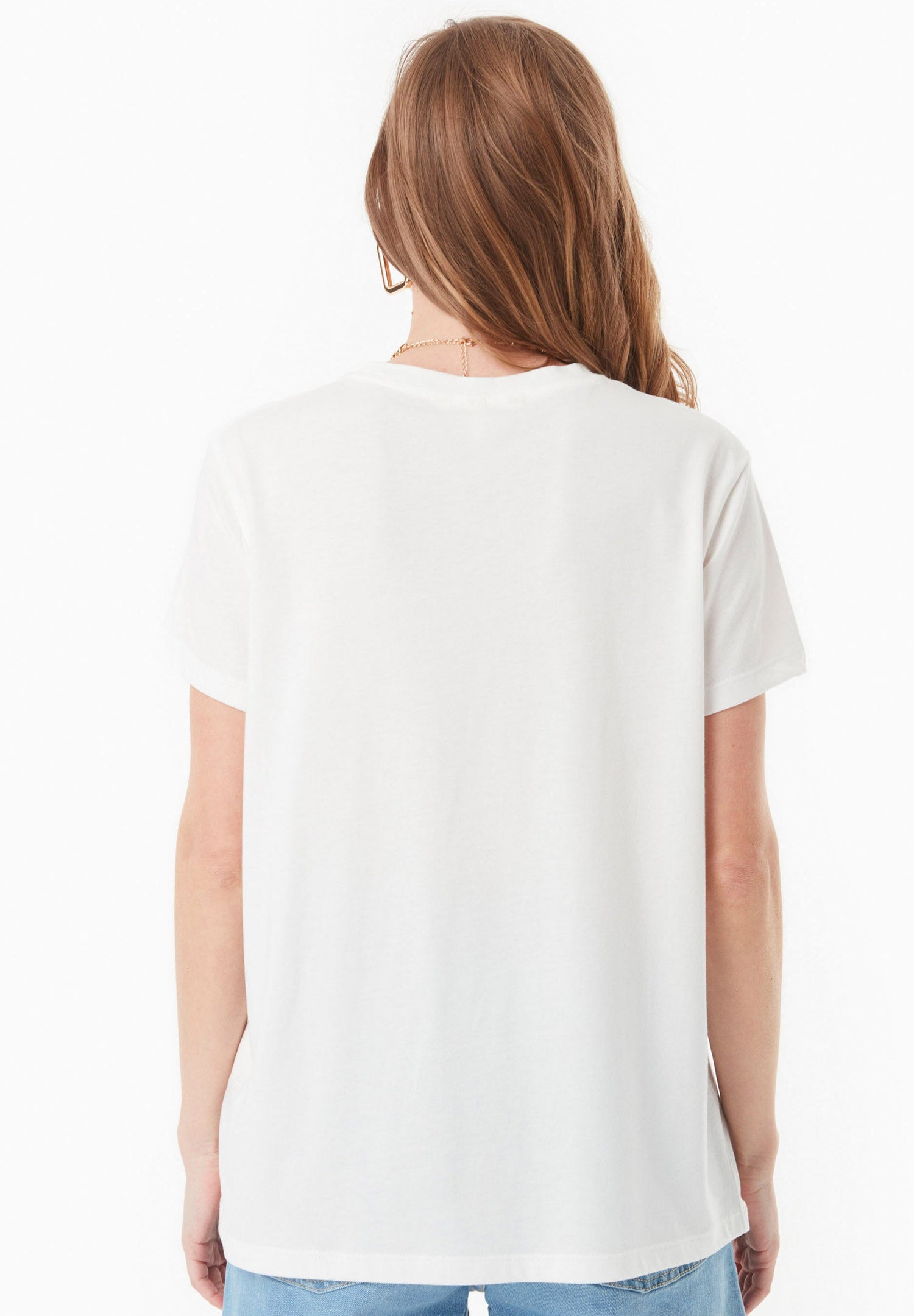 Bloemenprint T-shirt Gebroken wit