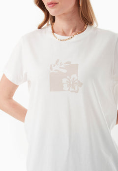 Bloemenprint T-shirt Gebroken wit