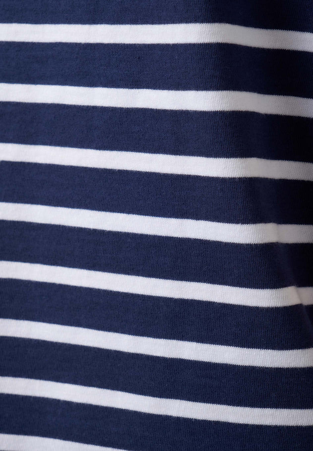 Gestreept Off White/dark T-shirt Marineblauw