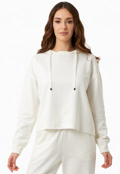 Dames Modalmix Hoodie Gebroken wit