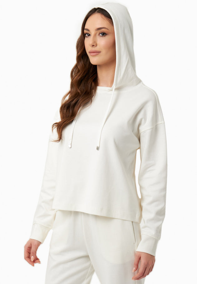 Dames Modalmix Hoodie Gebroken wit