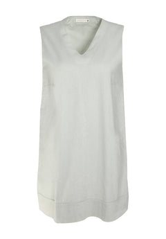 Mouwloos Linnenmix Minijurk Green Moss