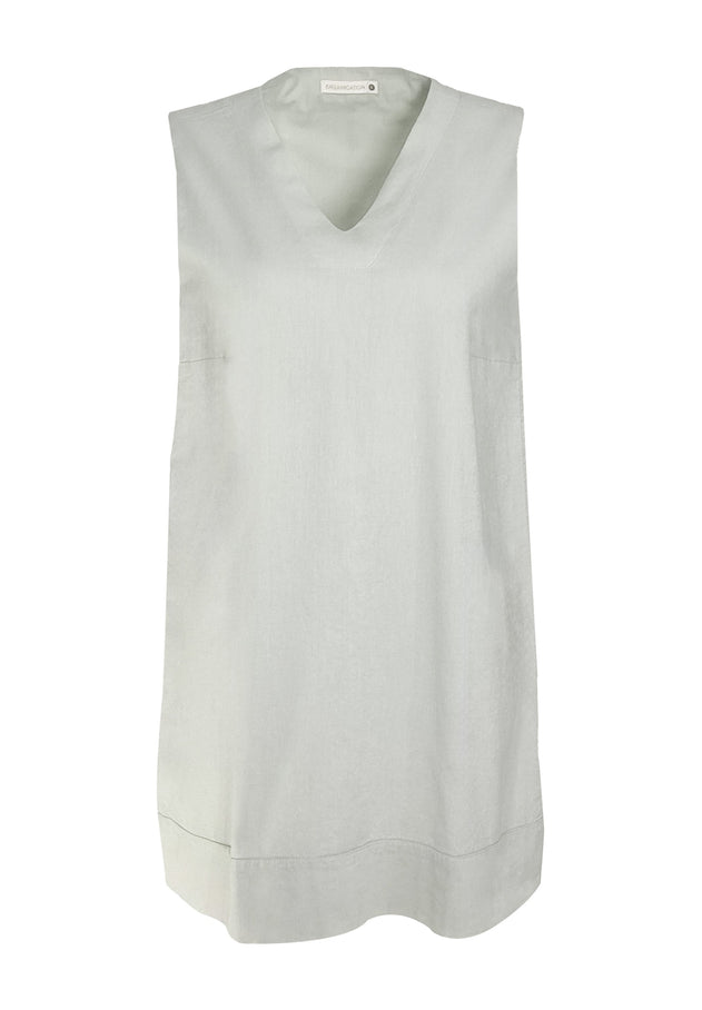 Mouwloos Linnenmix Minijurk Green Moss