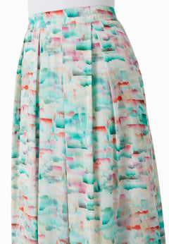 Long Crinkle Voile Skirt Brushed Effect