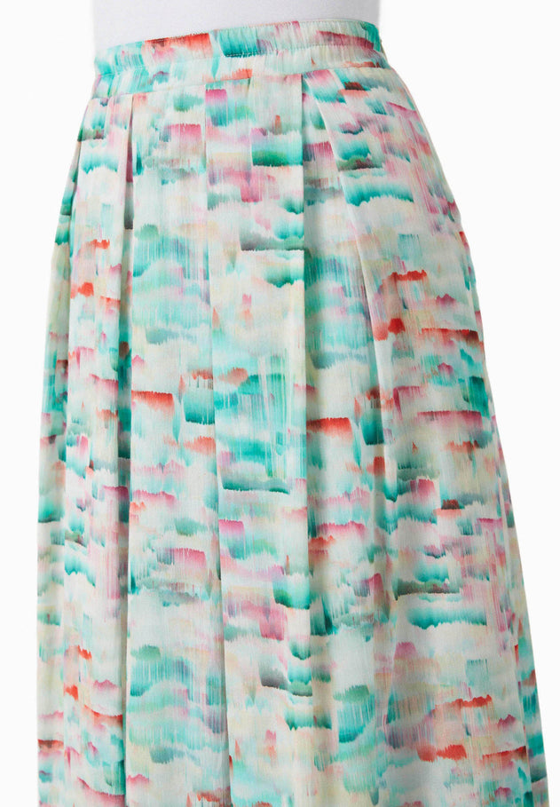 Long Crinkle Voile Skirt Brushed Effect