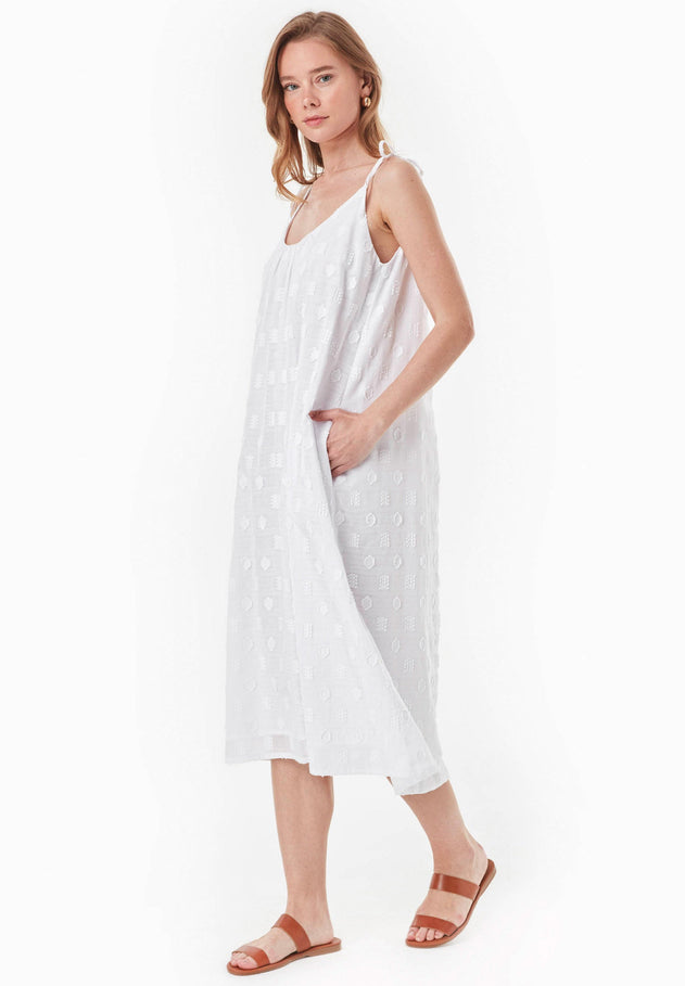 Jacquard Jurk Wit