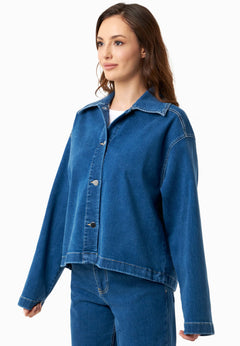 Women's Denim Organic Cotton Jacket Medium Blue