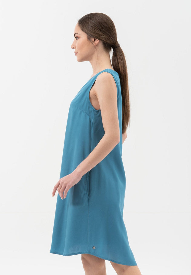 Loose fit Lyocell Ronde hals Jurk Ocean
