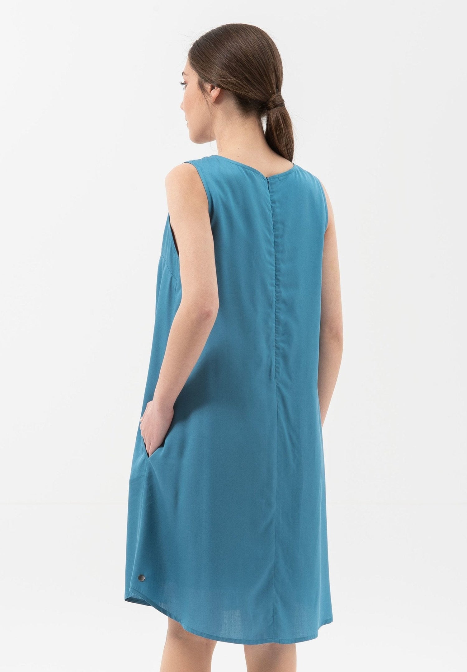 Loose fit Lyocell Ronde hals Jurk Ocean