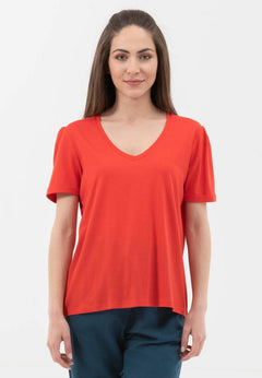 Lyocellmix T-shirt Rood