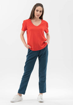 Lyocellmix T-shirt Rood