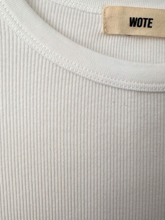 Ribbed Organic Cotton T-Shirt White