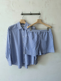 Striped Organic Cotton Shorts Blue/White