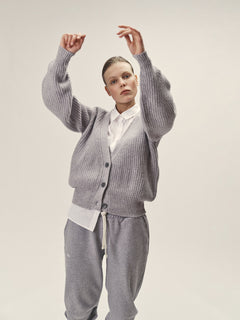 Knitted Cardigan In Merino Wool