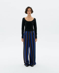 Totenham Hedda Pants wide Leg Blue Striped