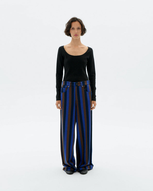 Totenham Hedda Pants wide Leg Blue Striped