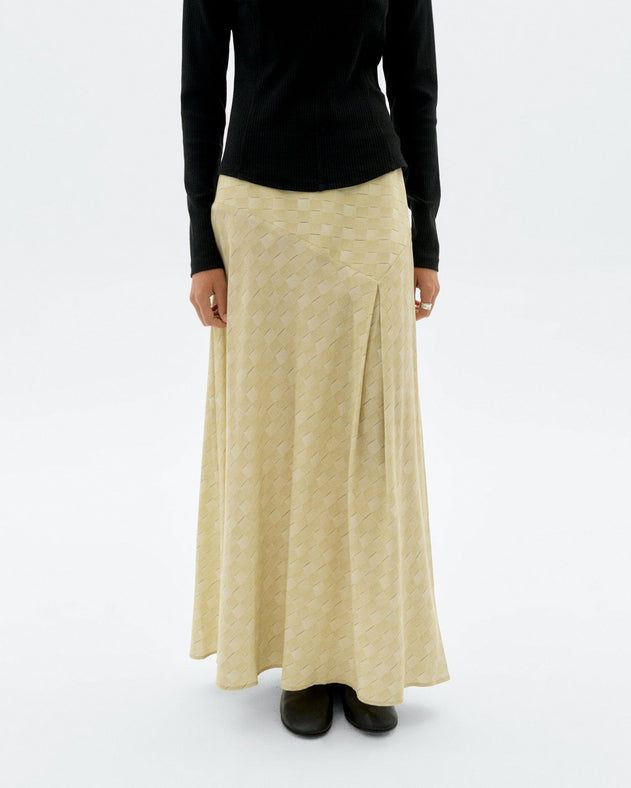 Esqué Tori Long Skirt Yellow Checkered