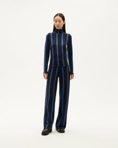 Ellen Top Navy Striped Wool