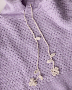 Žilvinas Merino Wool Hoodie Lilac / Off White Flower