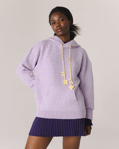 Žilvinas Merino Wool Hoodie Lilac / Lemon Flower