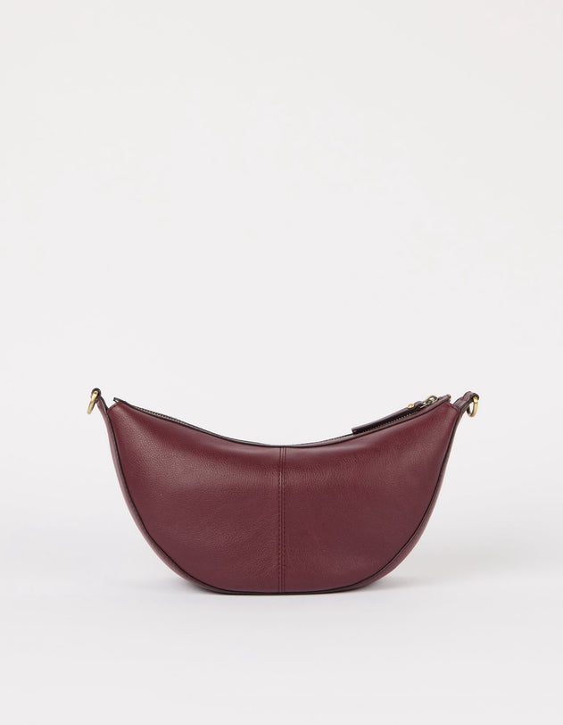 Leo Twisted Handle Bag Soft Grain Leather Dark Cherry