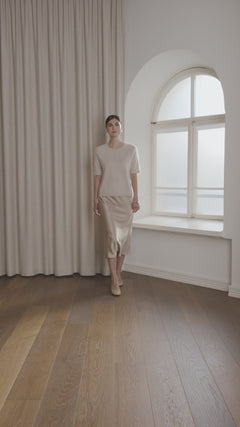Karlie Short Sleeve Cashmere Sweater Latte