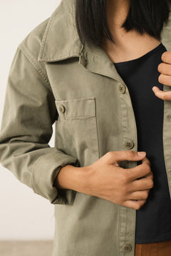 Helmut Unisex Organic Cotton Worker Overshirt Green