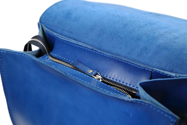 Mod 120 Cuoio Leren Rugzak Blauw